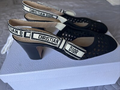 Authentic Christian Dior & Moi Slingback Pumps Black Cannage Authentic Christian Dior & Moi Slingback Pumps Black Cannage