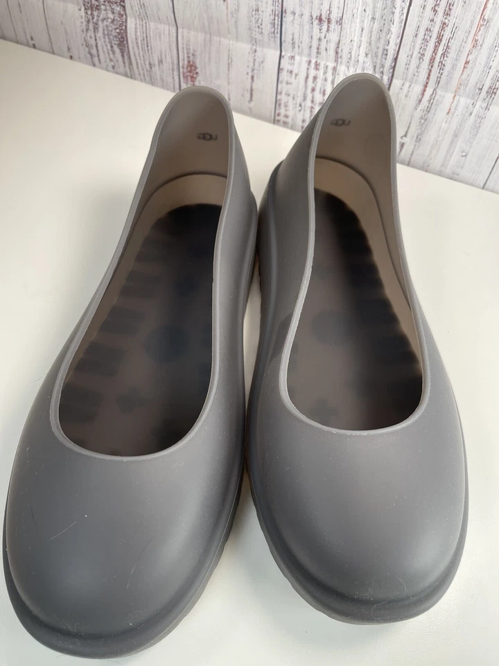 UGG WATERPROOF RUBBER RAIN BOOT GUARD GALOSH SHOE COVERS W 12-14 M 11-13 Gray - Image 2 of 4