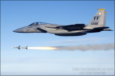 Poster, Many Sizes; Usaf F-15C Eagle Fires Aim-7 Sparrow