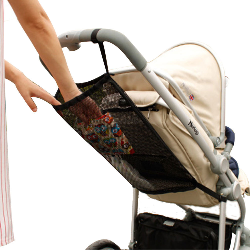 Stroller Organizer Mesh Storage Net for Baby Carriage Diaper Essentials-image