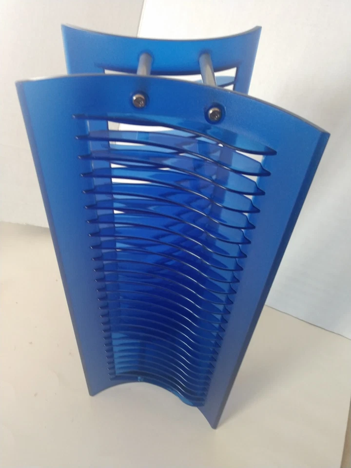 Blue CD Tower Rack Storage Holder Organizer Future Post Modern Atlantic VTG Y2K - Image 4 of 4