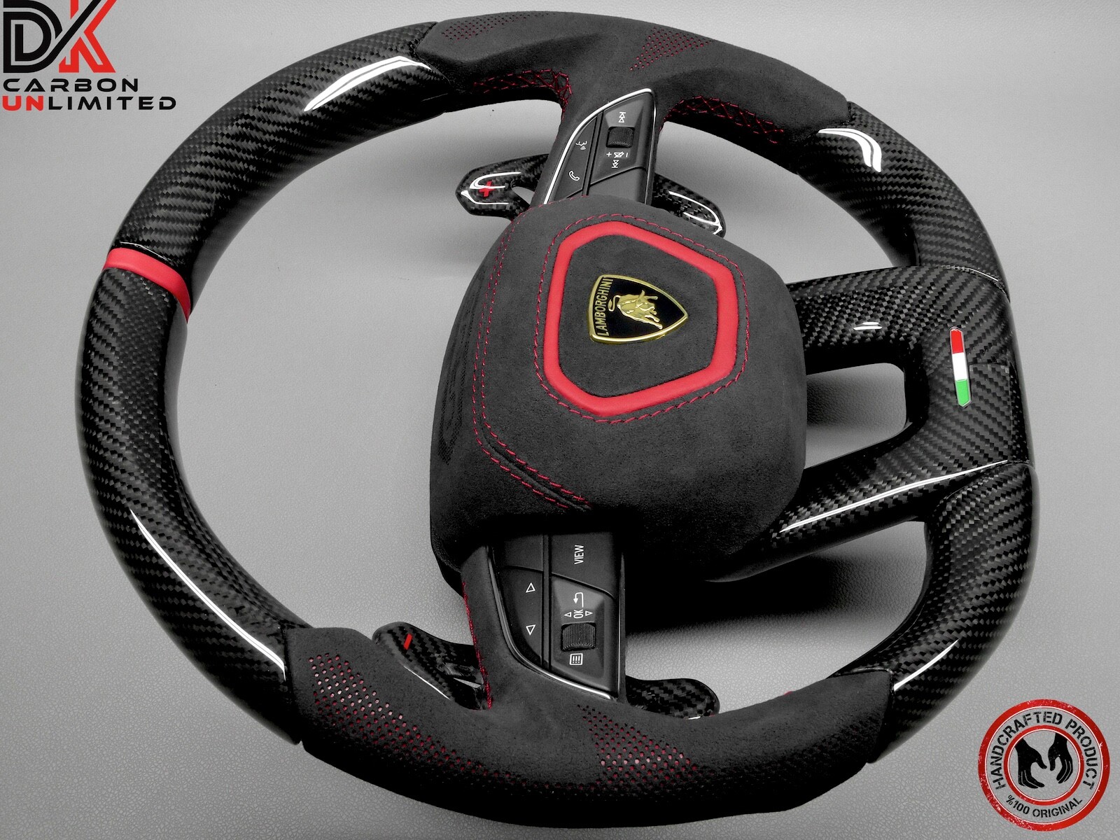 Lamborghini Urus Performante S Red Ring Alcantara Carbon Fiber Steering Wheel