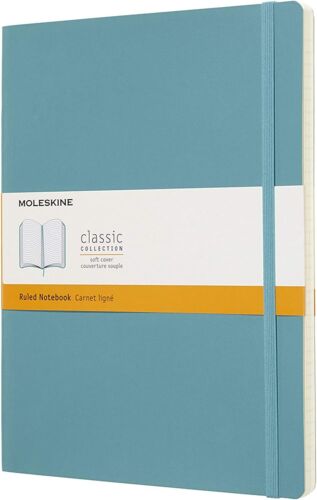 Ordinateur portable classique Moleskine housse souple XL à règles/doublées bleu récif 192 pages - Photo 1 sur 3