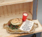 OOAK Sculpted Cookies For Santa Claus & Glass Of Milk Dollhouse Miniature 1:12