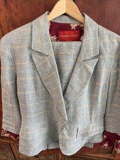 Christian Lacroix Bazar Women's Suit Brown Wool, Two-Piece, Straight-Leg Pants