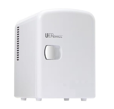 Uber Portable Mini Fridge Cooler & Warmer for Drinks, Food, Cosmetics, White