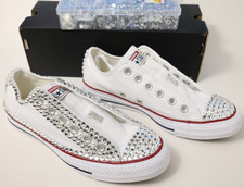 Size 7 Converse Chuck Taylor All Star Low Optical White Shoes Incomplete Custom