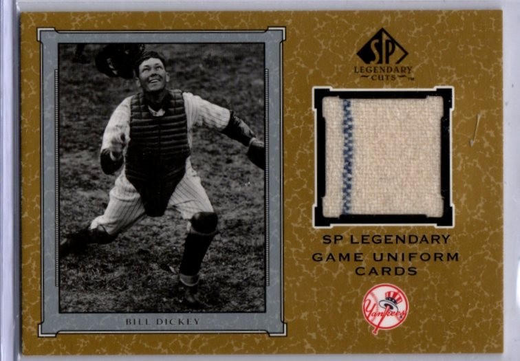 2001 UD Legendary Cuts Baseball Game Uniform Bill Dickey JERSEY YANKEES