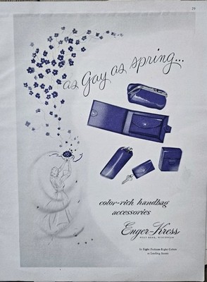 1951 Womens Enger-Kress Handbag accessories billfold Key Case Vintage ad 