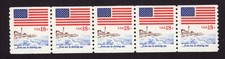 Scott #1891 Flag Sea to Shining Sea PNC5 Coil of 5 Stamps - MNH P#1