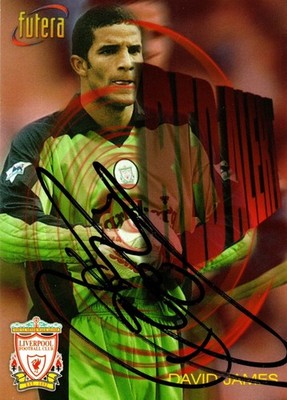 David James signierte 1998 Futera Liverpool RED ALERT Karte #89
