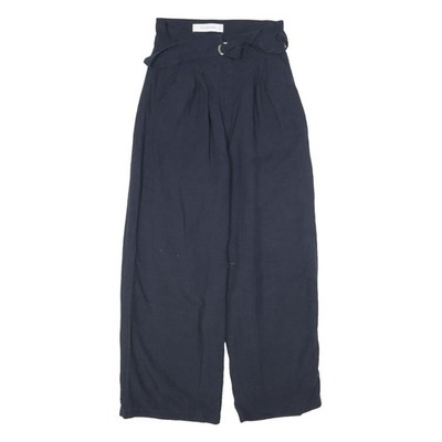 THE EDITOR'S MARKET Damen Baumwollmix Navy Loose Wide-Leg Hose W26 L41
