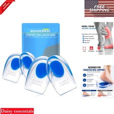 Gel Heel Cups for Heel Pain Relief Shock Absorbing Silicone Inserts for Plant...