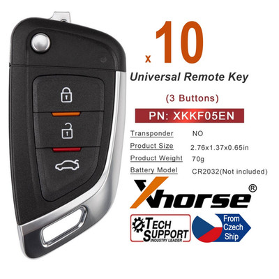 5x Xhorse Universal Wire Remote Key Knife Style Flip 3 Buttons XKKF05EN for VVDI
