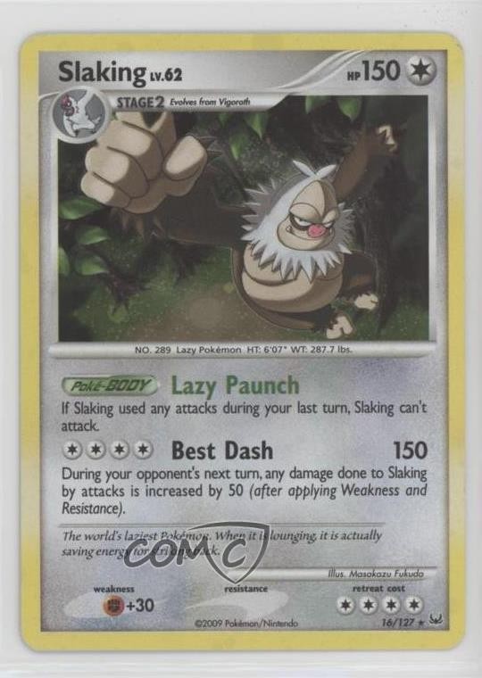 Slaking Holo Pokémon Platinum #16 2009