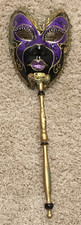 Venezia Hand Painted in Italy Masquerade Mardi Gras Mask with Handle