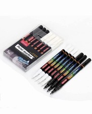 ZEYAR White and Black Acrylic Paint pen, 1 Count Pack of 7 ,