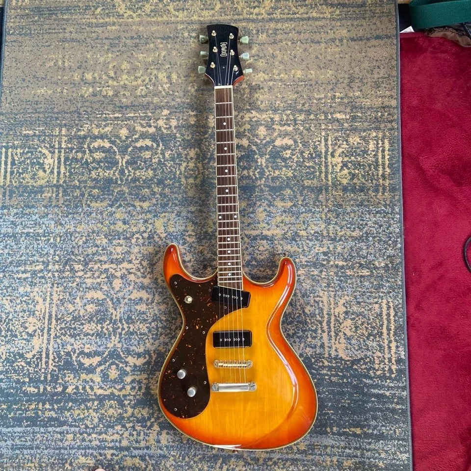 Eastwood Left Handed Electric Guitar Orange Unique Shape w Vintage Mod w/Case - Image 2 of 4