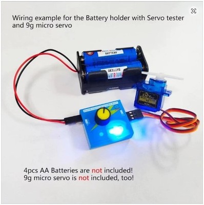3CH Digitaler Servotester  + 4-Zellen-AA-Batteriehaltergehäuse für Servo