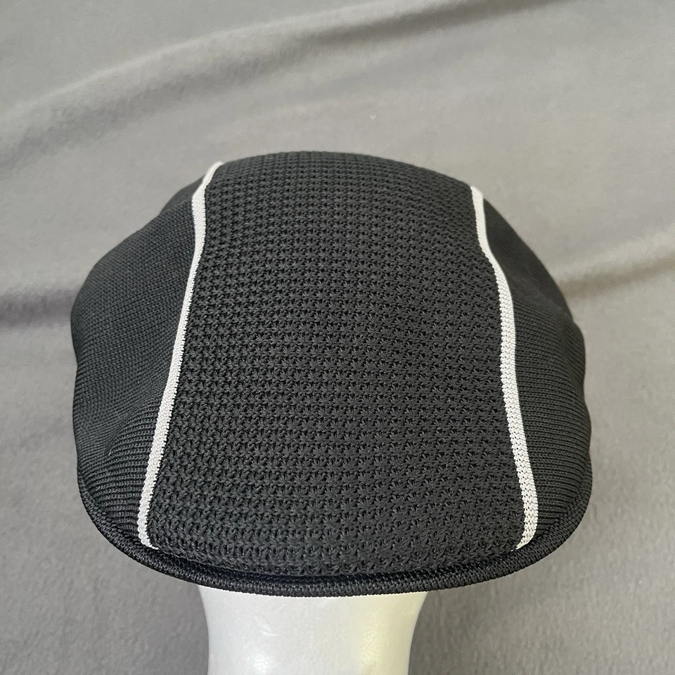 De Colección Kangol Inglaterra Malla Fresca Hiedra Gorra Plana Sombrero Adulto Grande Negro Rayas Cabbie Foto 2 de 4