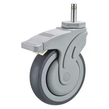 Zoro Select P17s-Rp050k-Sg1-Tb-001 Swivel Stem Caster W/Totl Lk, 5 In, 300 Lb,