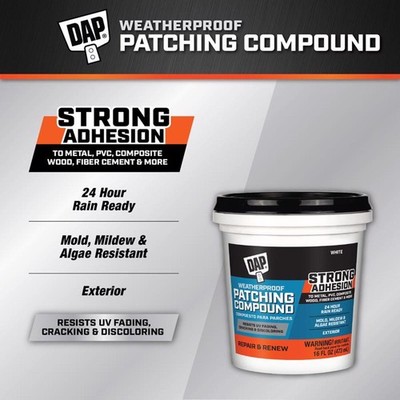 Dap 7079818741 White Platinum Patch Advanced Exterior Filler 16 oz.