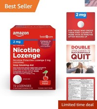 Nicotine Polacrilex Cherry Lozenges, 72 Count  2 mg Aid for Smoking Cessation