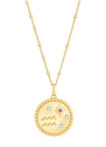 Authentic New Brilliance Fine Jewelry Aquarius Necklace Sterling Silver 14KT Gold Plated