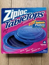 Ziploc Tabletops Sandwich Plates with Snap and Seal Lids New 4 Pack