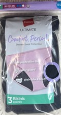 Hanes Women  s Period Bikinis Leak Protection Panties BLACK 3-Pack Size 9 2XL