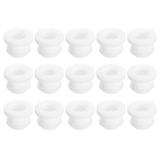 15Pcs Rubber Grommet 10mm Drill Hole, 7mm ID Top Hat Hole Plug Grommet, White