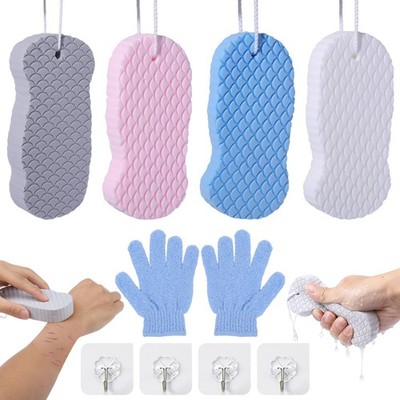 4PCS Peeling Badeschwamm, Ultra Soft Bath Body Shower Sponge sanftes Peeling ...