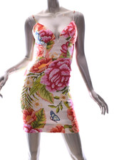 NWT FARM RIO Multi Color Linen Spaghetti Strap Mini Dress Size XS