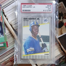 Fleer 1989 Ken Griffey Jr Rookie #548 Seattle Mariners PSA 9 (OC)