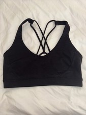 Prana Women  s Sports Bra Black Pullover soft strappy Size Medium