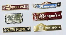 6 Different Machine Metal Name Plates Sign Tag Brass? Unused Condition Lot D