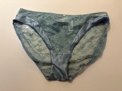 Rosie for M&S Slip hohes Bein salbeigrün Spitze & Satin neu mit Etikett Größe 14