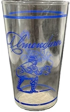 Baseball Advertising Glass Almendares Havana Cuba - Cocktail Drinking Glass 5"H