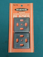 NEW SEALED 2 Warner 2 1/2" Paint Scraper Blades 2 / 4 Edge No 712 Made in USA!