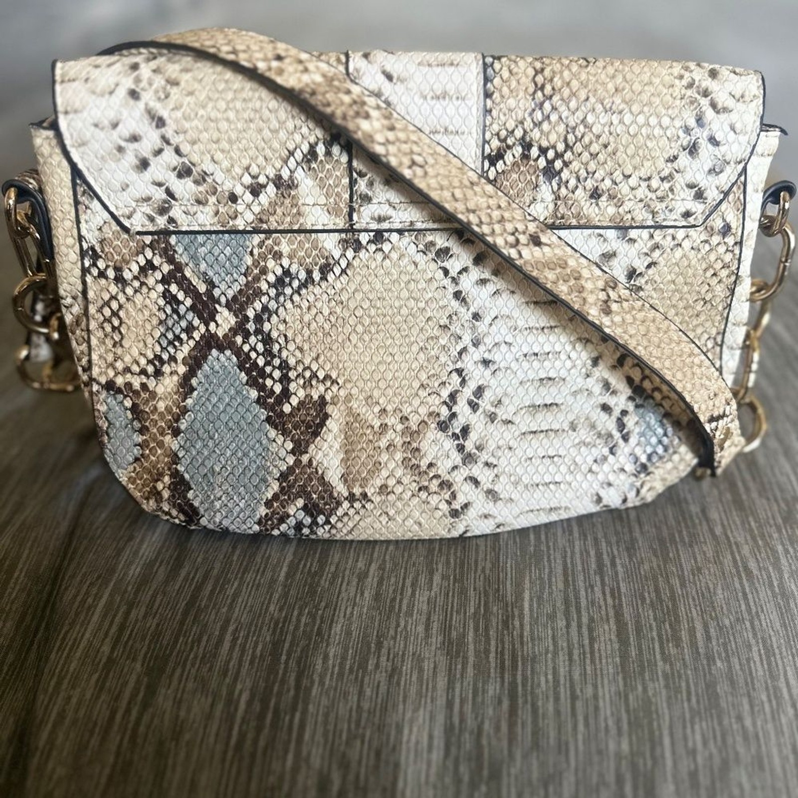 Justfab Python Print Shoulder Bag Size Small-EUC - image 2