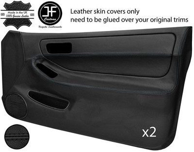 BLACK STITCH 2X FULL DOOR CARD LEATHER COVER FOR HONDA INTEGRA TYPE R DC2 93-01