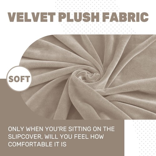 Velvet Plush 4 Pieces Couch Covers for 3 Cushion Couch Super Stretch Anti Sli... - Bild 5 von 7