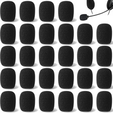PAGOW 30 Pack Mini Foam Microphone Windscreens, High Density Mic Headset Cover,