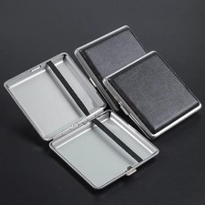 1pc Double-open Leather Cigars Cigarettes Cases for 20 sticks Cigarette Stainles