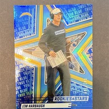 Panini 2025 Rookies & Stars Jim Harbaugh Chargers True Blue #3 /149 