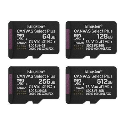 Kingston Canvas Select Plus 64GB 128GB 256GB 512GB Micro SD Memory Card