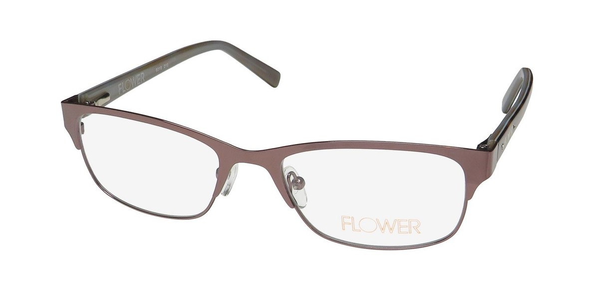 M♡ NEW FLOWER 6018 EYEGLASSES BROWN CAT EYE FULL-RIM METAL
