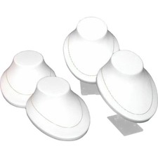 4 White Adjustable Necklace Chain Bust Display Fixtures