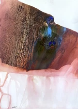 Abstract Mixed Media Painting on 11 X 15” Paper Contemporary