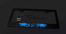Blue Godzilla Jdm Japanese Kanji License Plate Frame Stainless Steel Metal